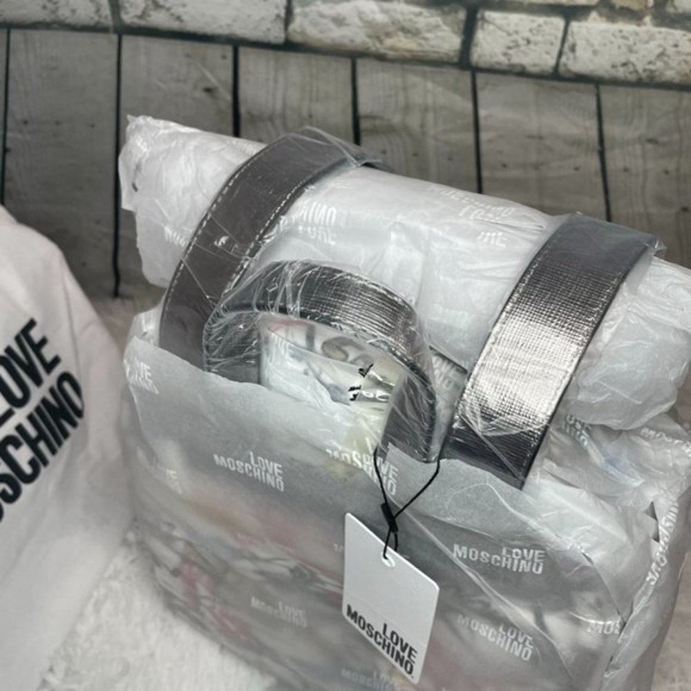 LOVE MOSCHINO White Graffiti Leather Backpack - Picture 8 of 15